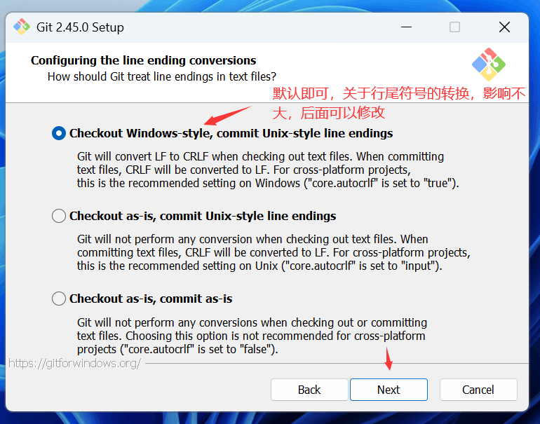 Git 换行符转换设置