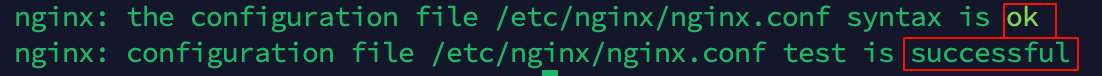 Nginx 配置语法检查通过